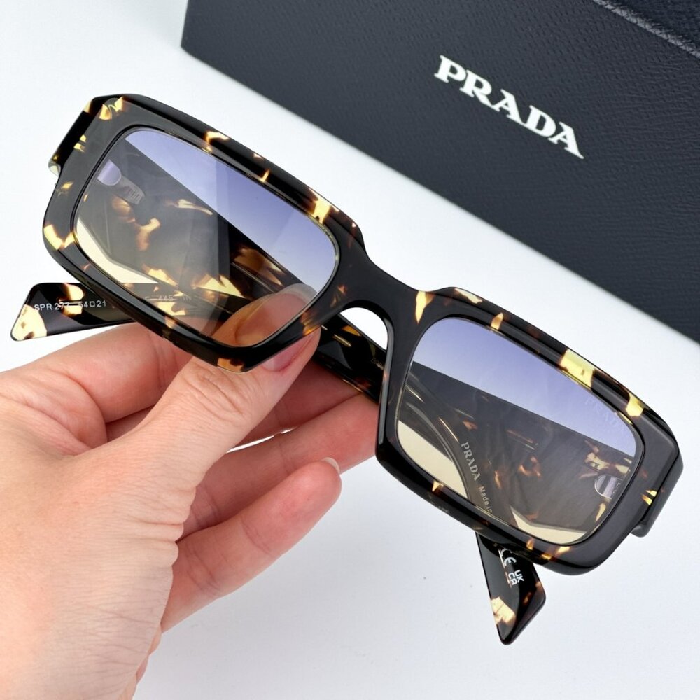 Prada PR27ZS 16O50E BRAND NEW Sunglasses Black Tortoise Gradient Yellow Unisex